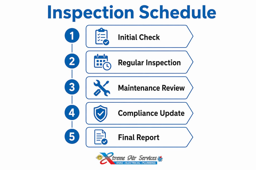 Infographic showing electrical inspection schedule steps