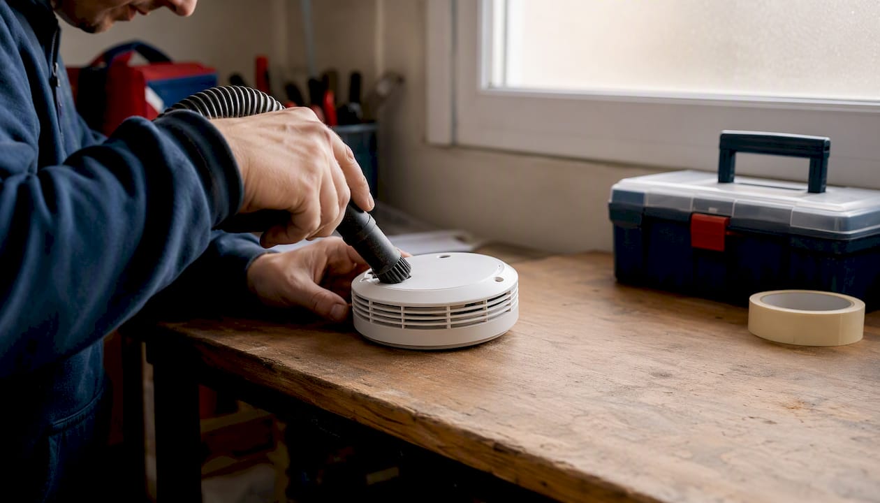 Vacuum cleaning smoke detector vents