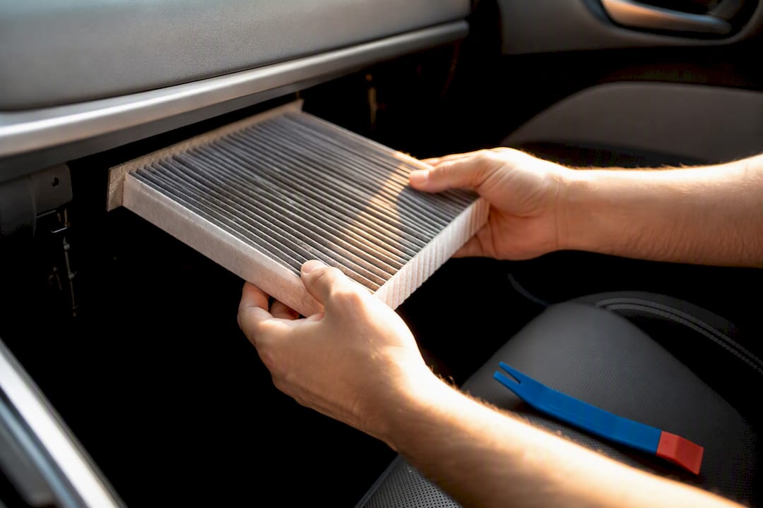 Cabin air filter removed from car