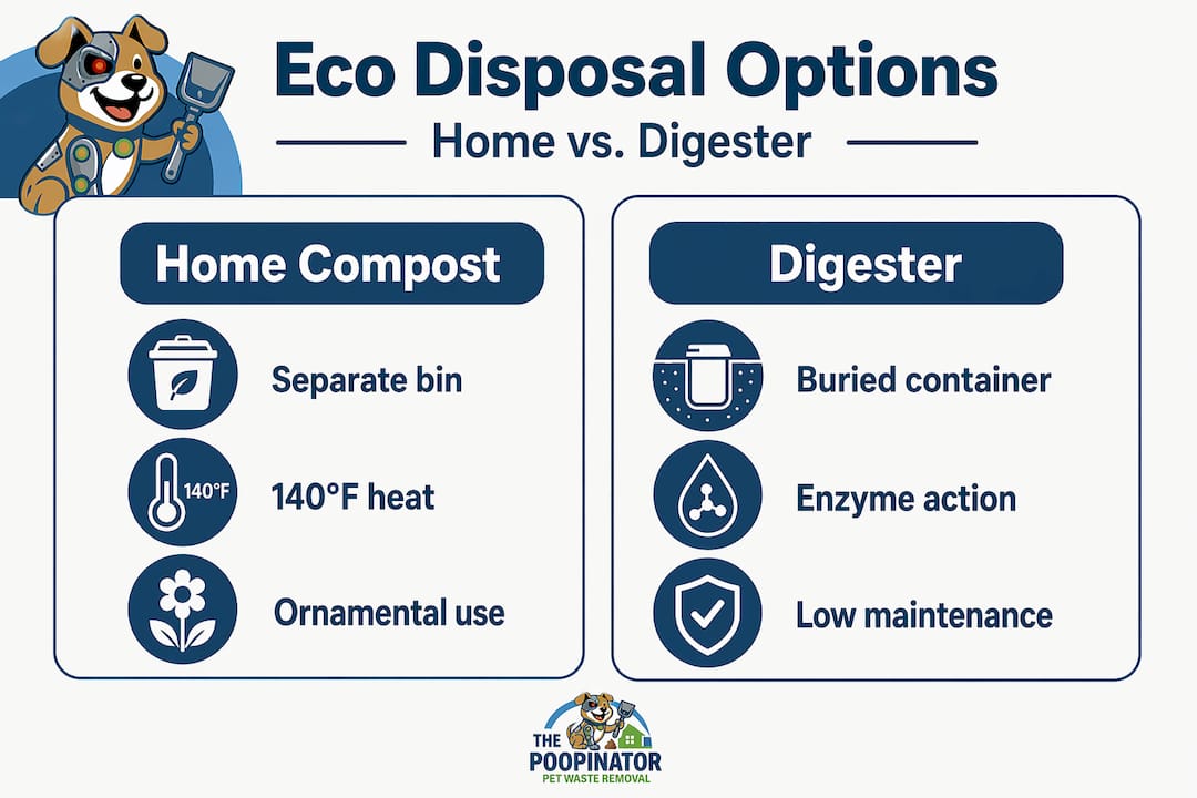 Infographic comparing compost and digester methods
