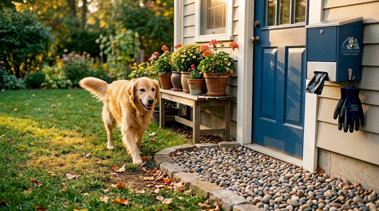 Dedicated potty area for large backyard dog