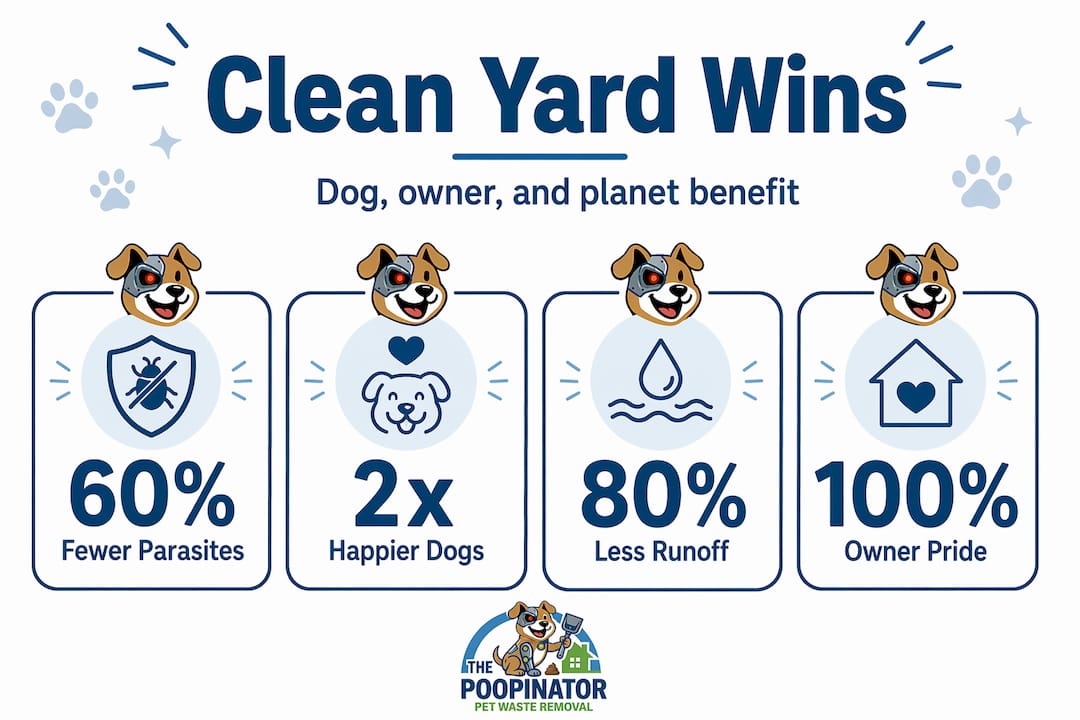 Infographic showing clean yard benefits stats