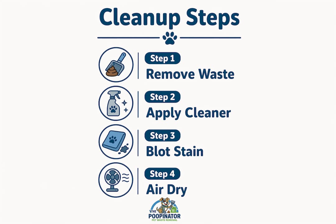Infographic illustrating dog waste cleanup steps