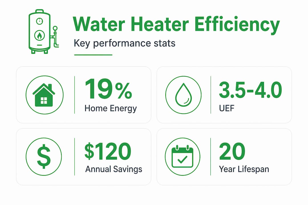 Water heater efficiency statistics infographic