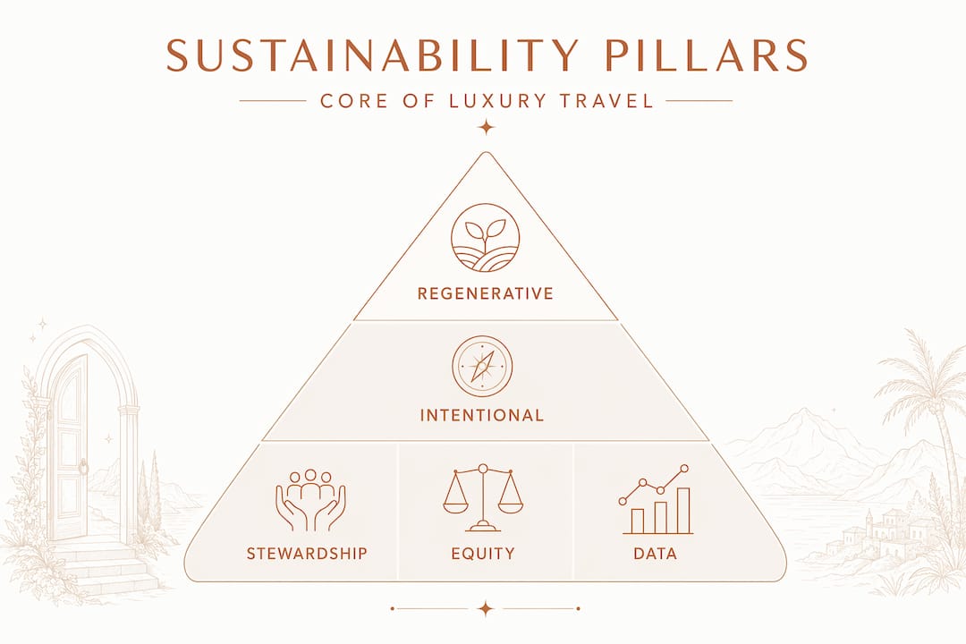 Hierarchy of sustainable luxury travel pillars