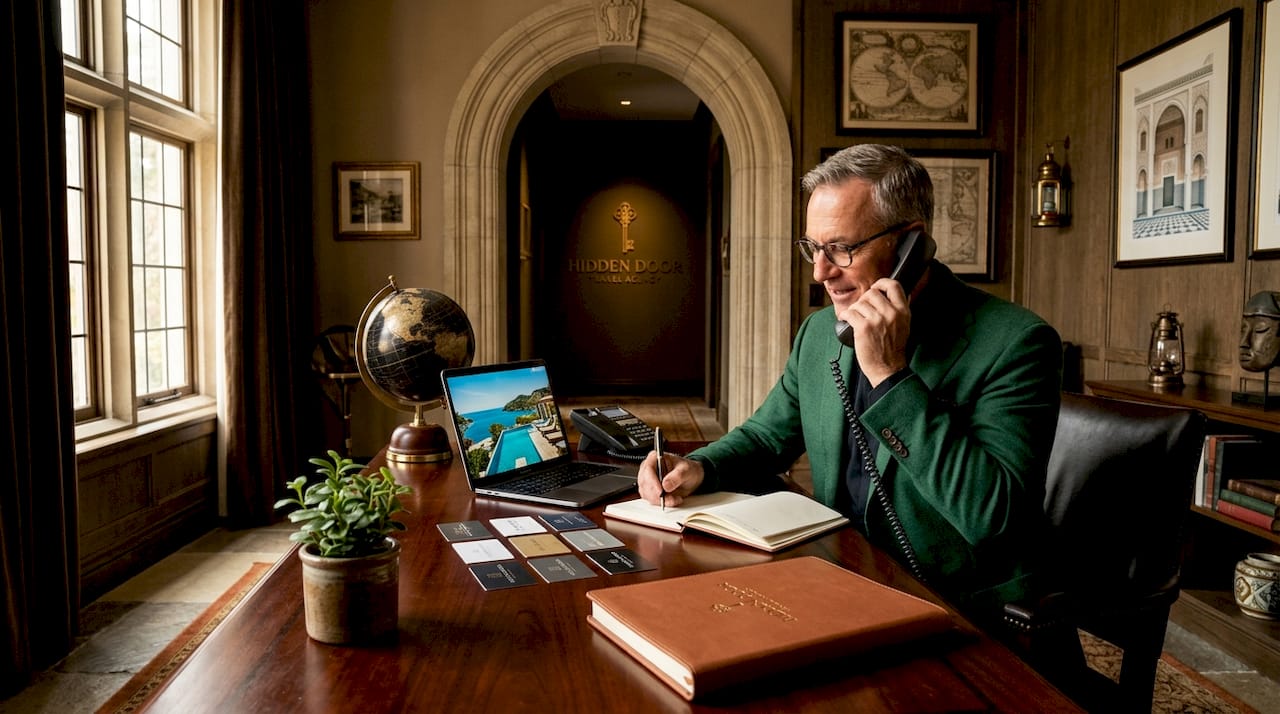 Travel agent coordinating elite network bookings