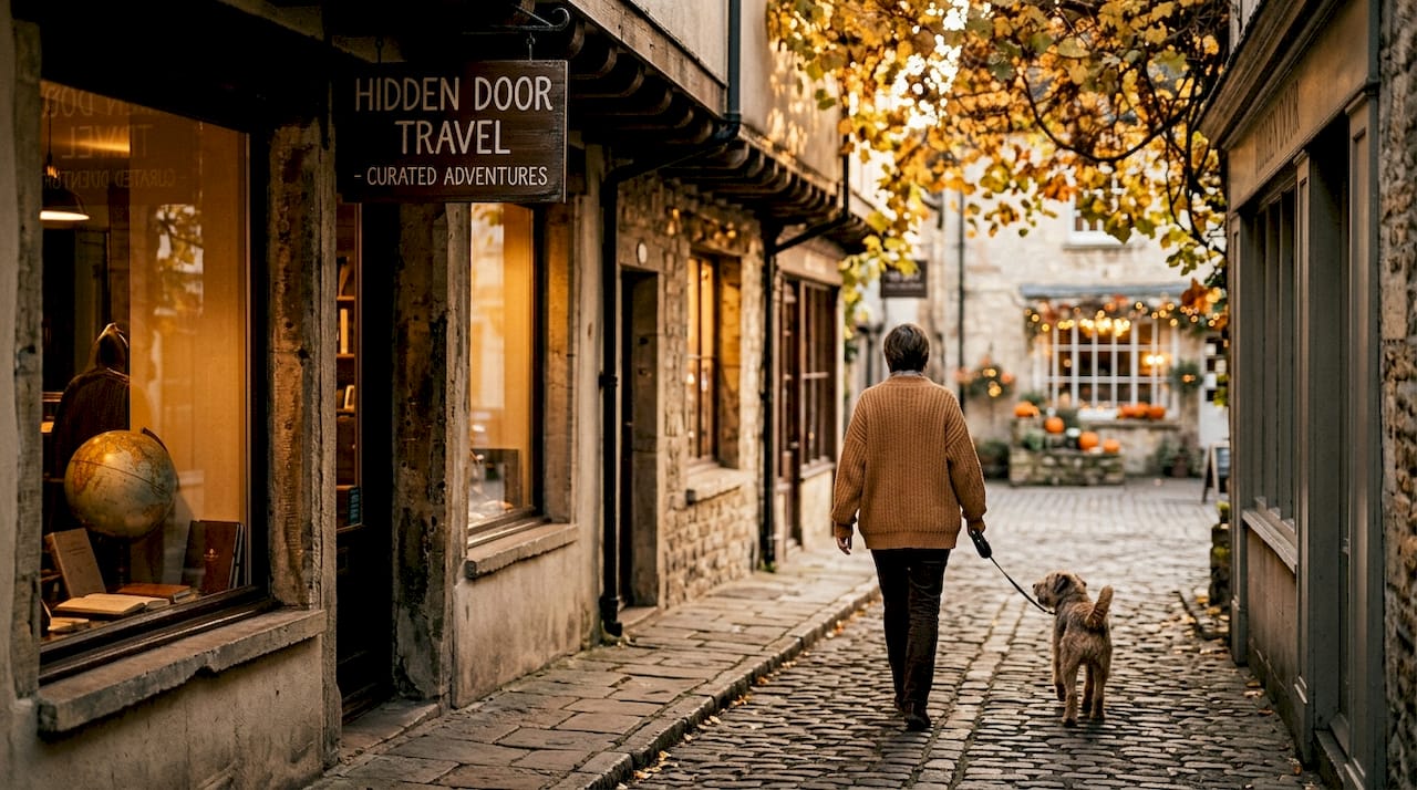 Peaceful European village during shoulder season