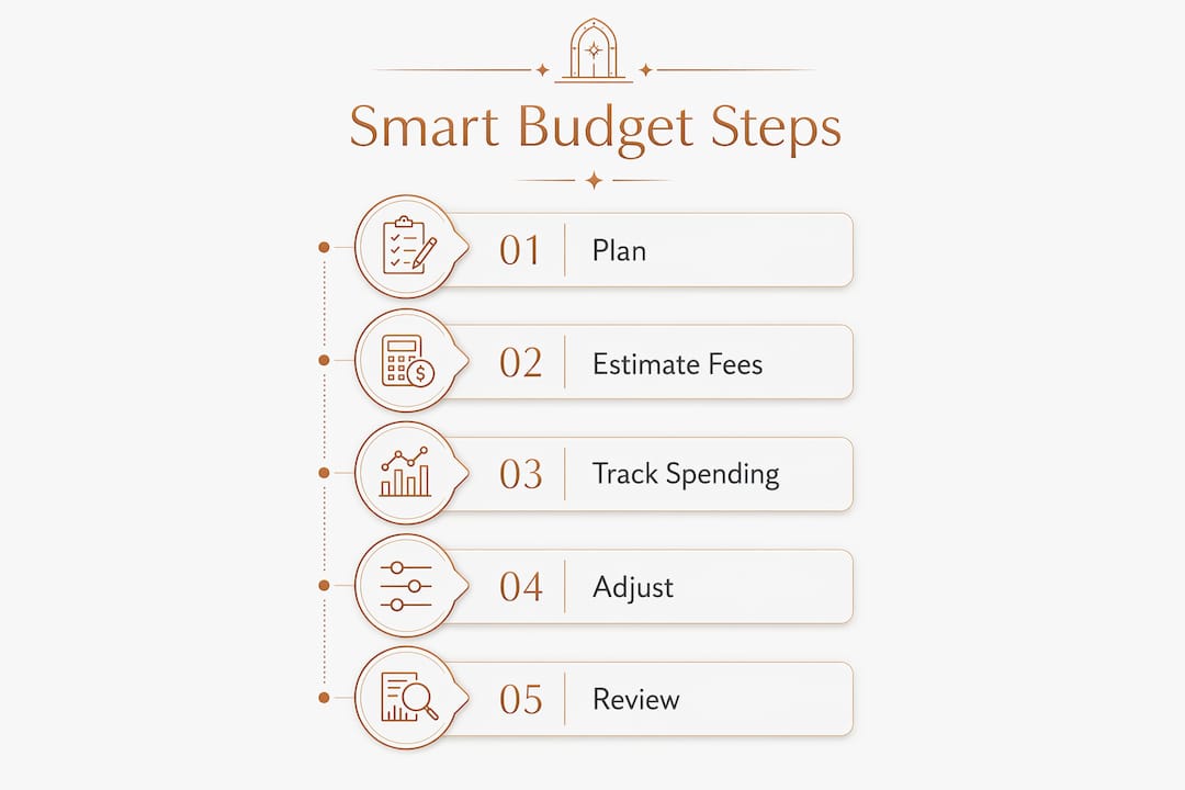 Infographic outlining luxury travel budgeting steps