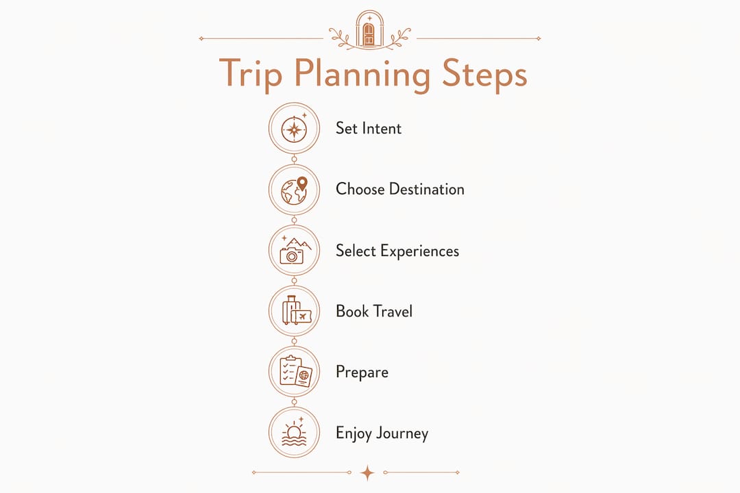 Infographic displaying luxury trip planning steps