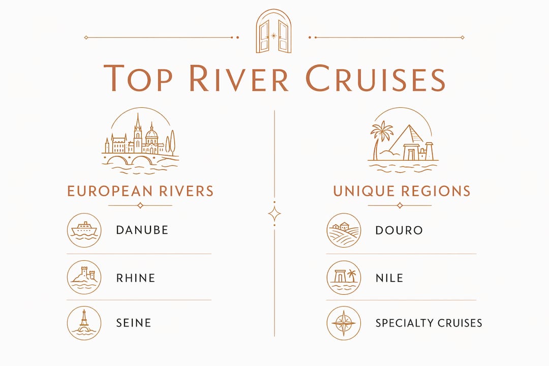 Infographic comparing top luxury river cruise destinations