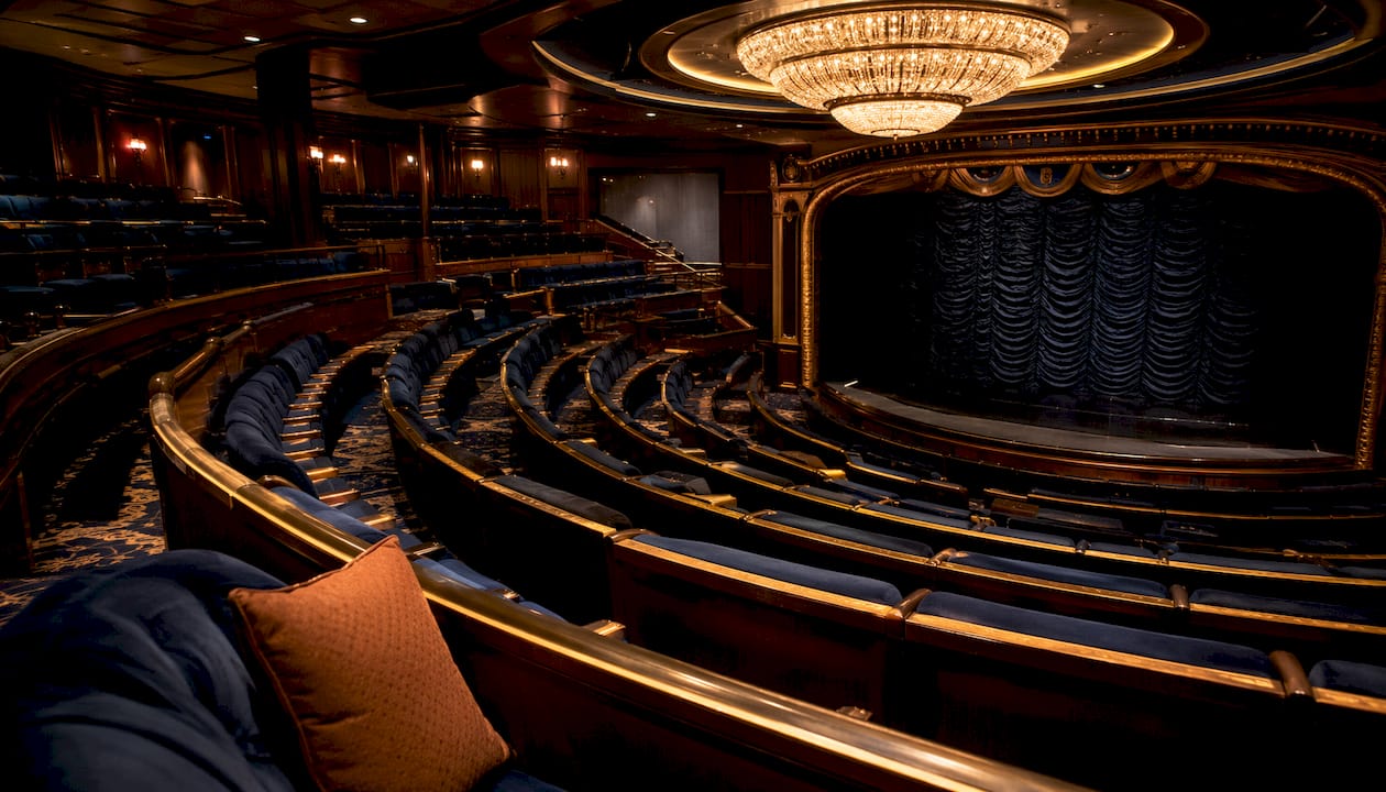 Empty luxury cruise main theatre interior