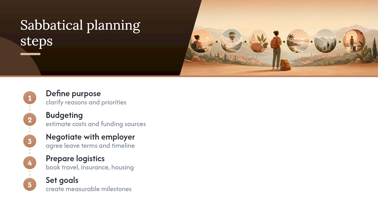 Diagram of sabbatical planning steps