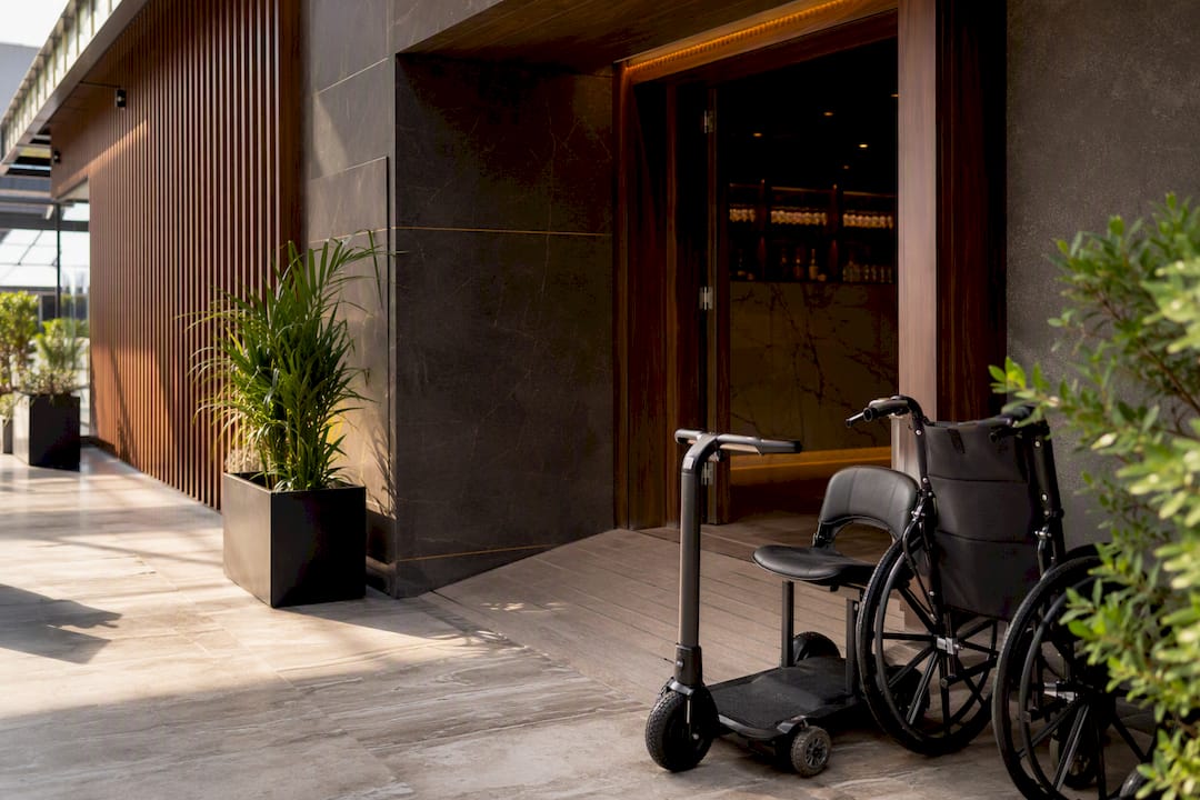 Accessible entrance to luxury F1 suite