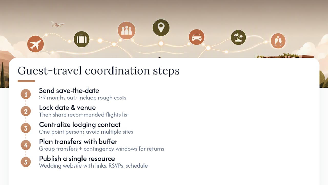 How Do You Coordinate Guest Travel for a Destination Wedding? — overview diagram