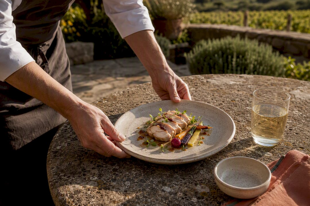 Adapted paired lunch at private winery