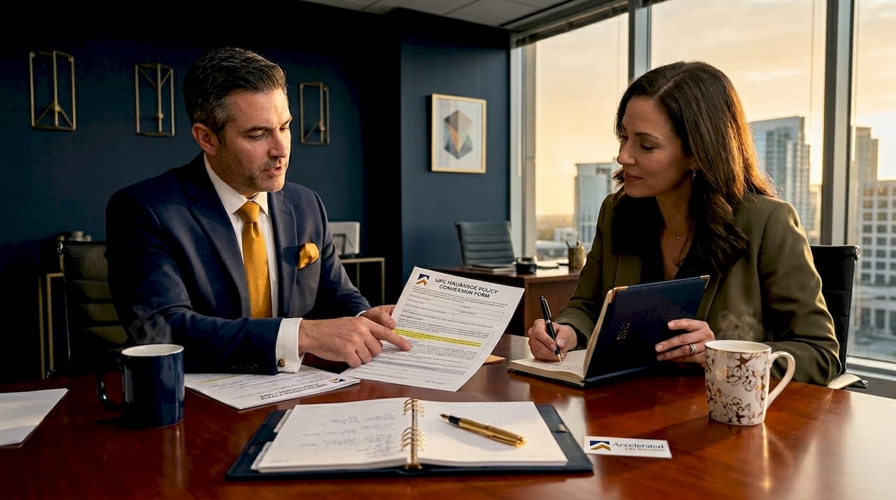 Advisor and client discuss policy conversion details