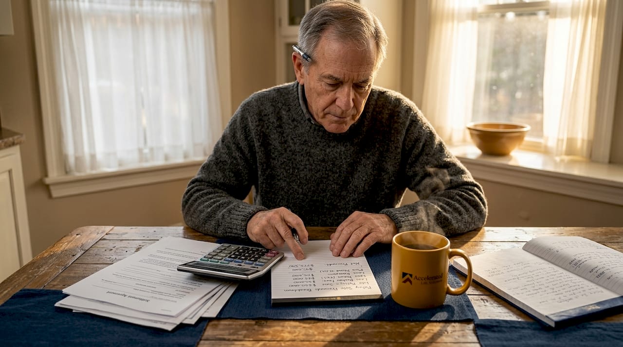 Man calculating taxes from settlement proceeds