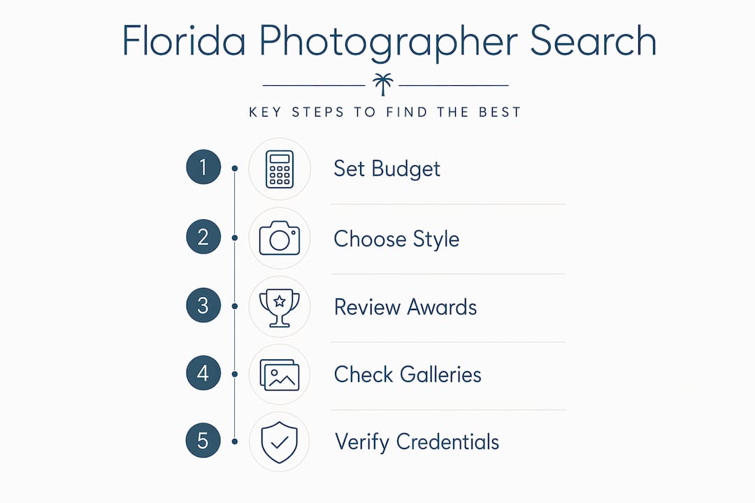 Florida photographer search step-by-step infographic