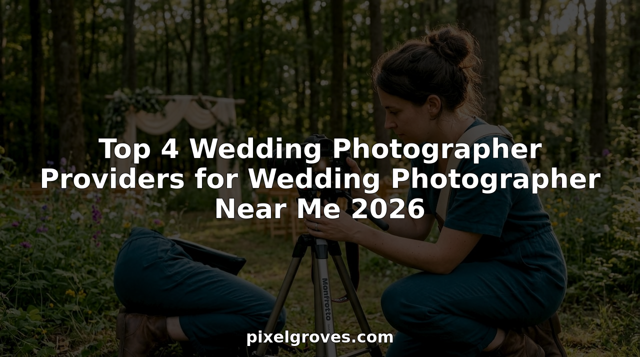 Wedding photographer preparing camera outdoors