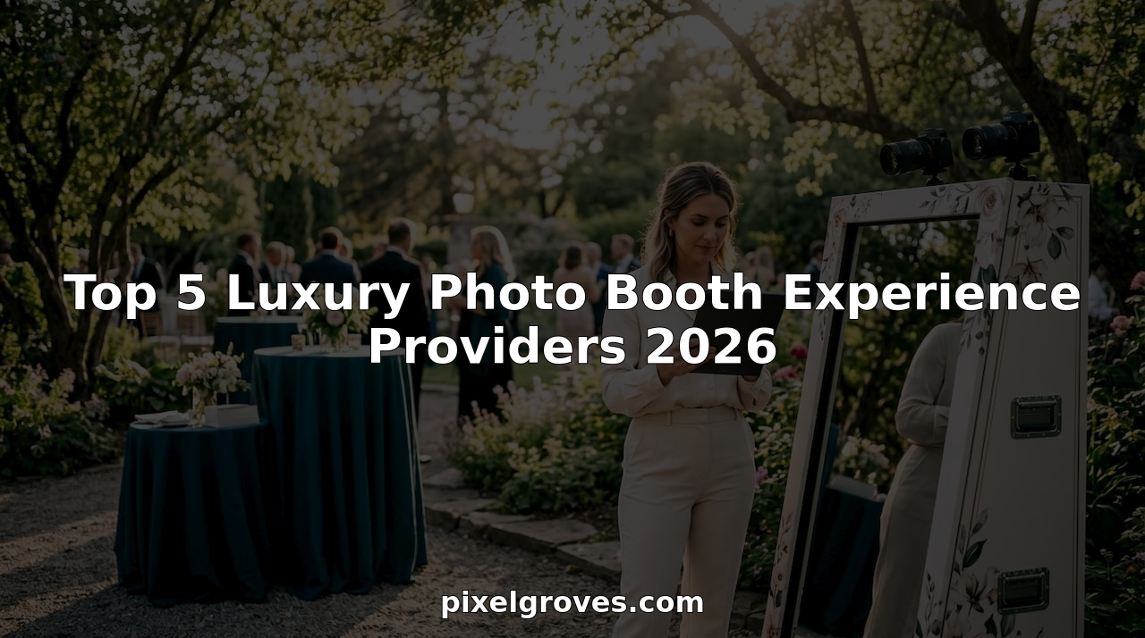 Event planner reviewing luxury photo booth setup