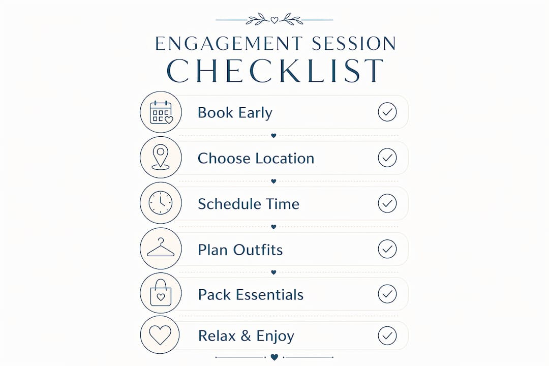 Infographic showing engagement session preparation steps