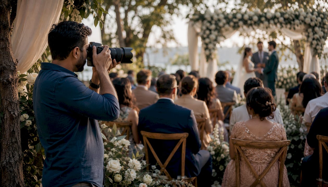 Photographer anticipating tears during ceremony