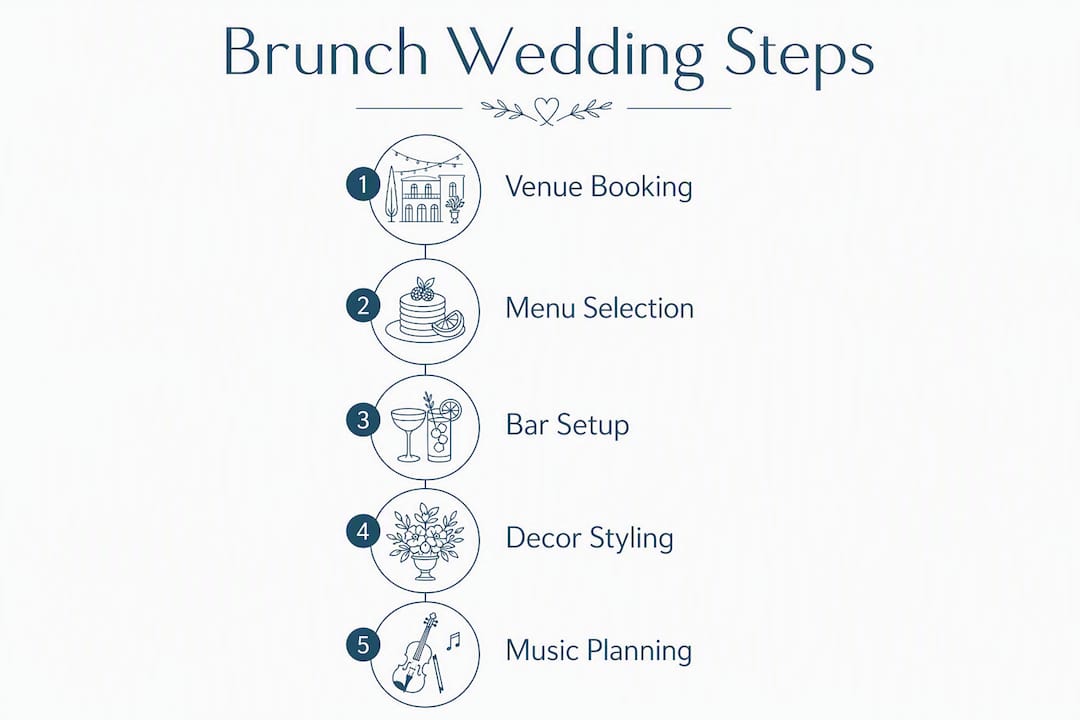 Infographic showing brunch wedding planning steps