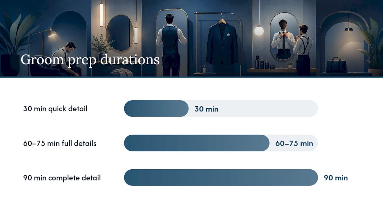 Comparison chart of groom prep timelines