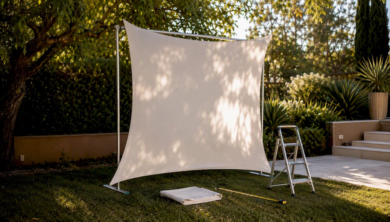 Tension fabric photo booth backdrop frame setup