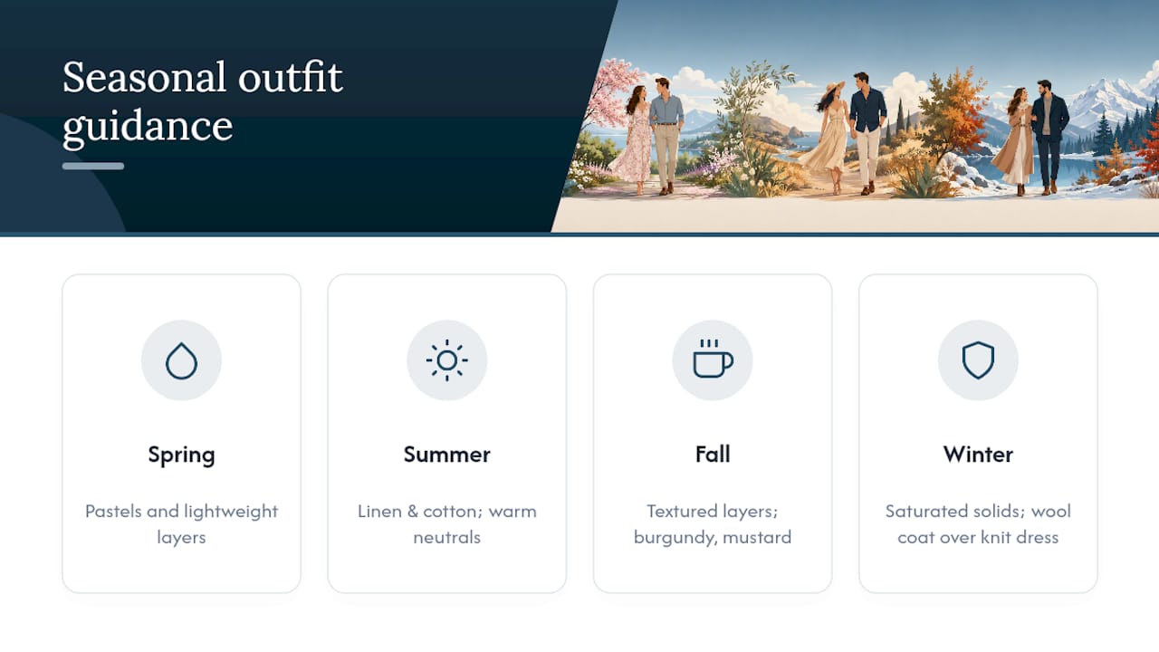 Seasonal outfit guidance infographic