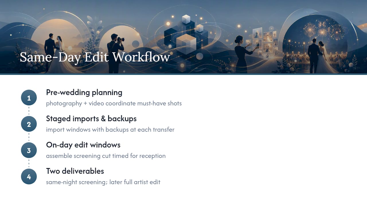 Same-day edit workflow and deliverables