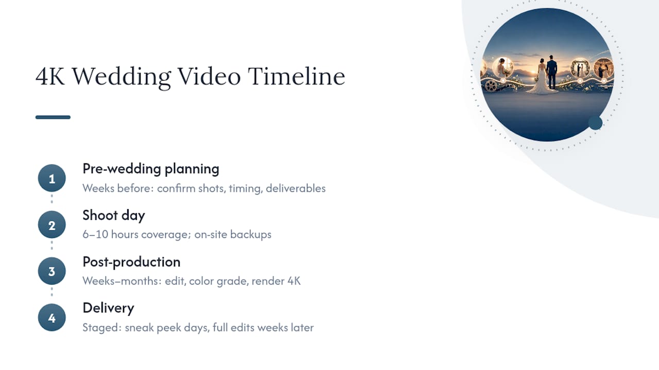 Four-stage 4K wedding video timeline