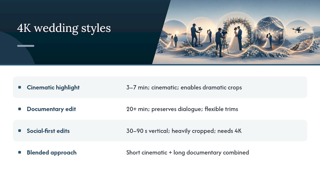 What Do Different Styles of 4K Wedding Video Actually Look Like? — overview diagram