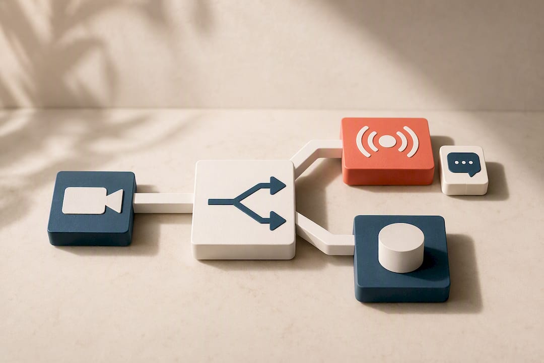 Illustrated livestream and recording backup paths