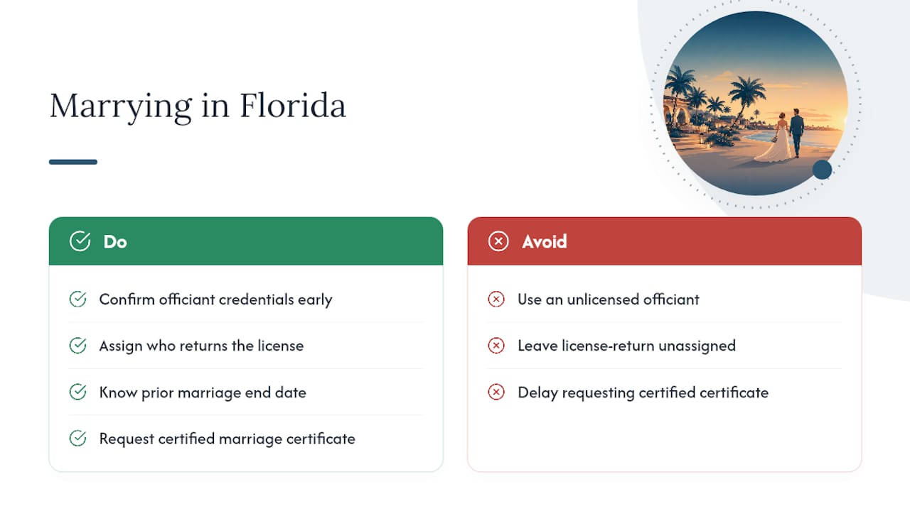Do You Need More Than a Marriage License to Marry in Florida? — overview diagram