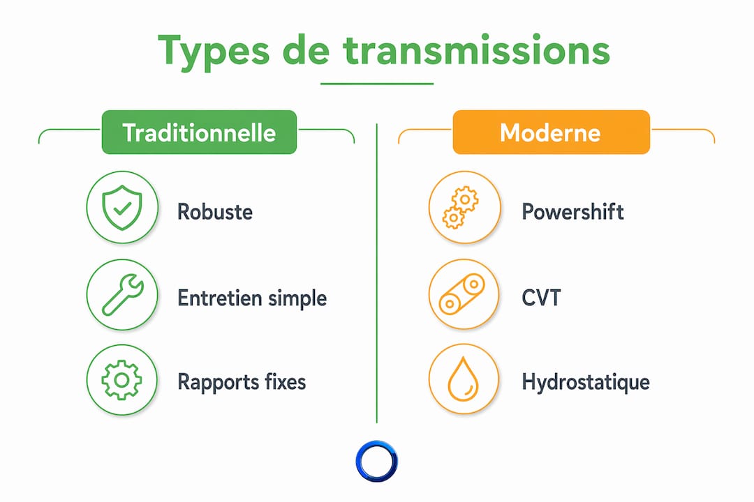Infographie : panorama des différents systèmes de transmission pour tracteurs