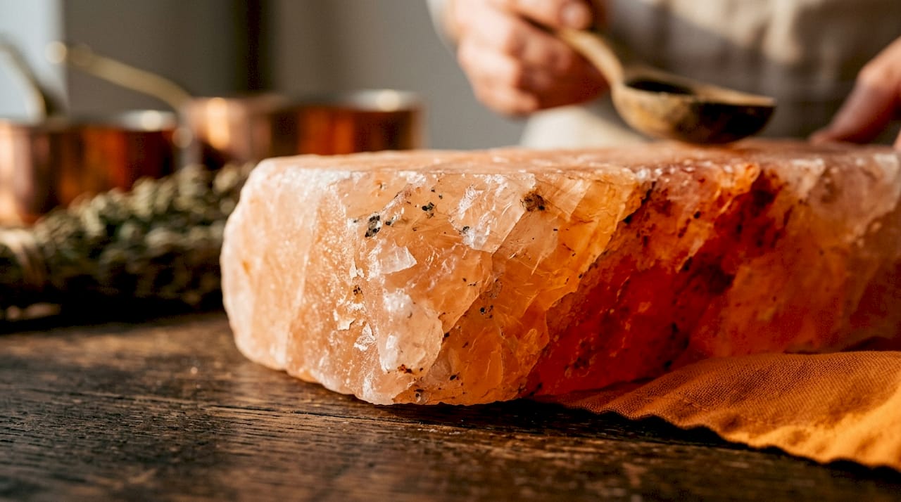 Close-up of colorful Himalayan salt crystal