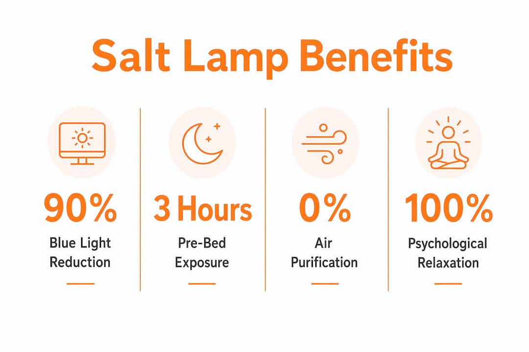 Infographic illustrating key benefits of Himalayan salt nightlights