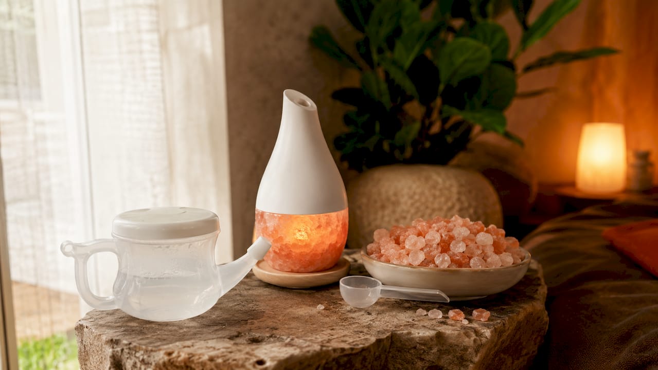 Salt therapy treatment tools close-up
