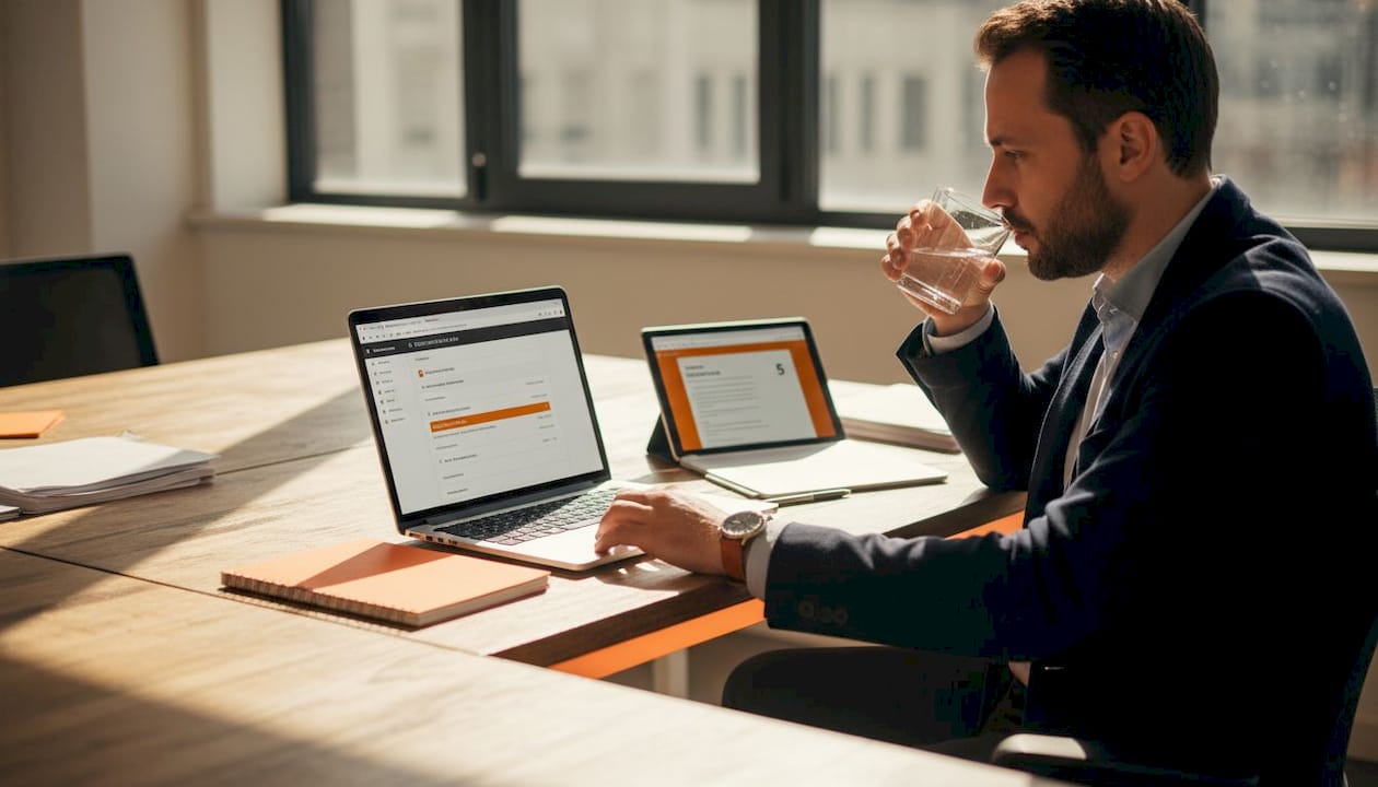 Consulente che gestisce i contatti e le opportunità commerciali tramite un software CRM