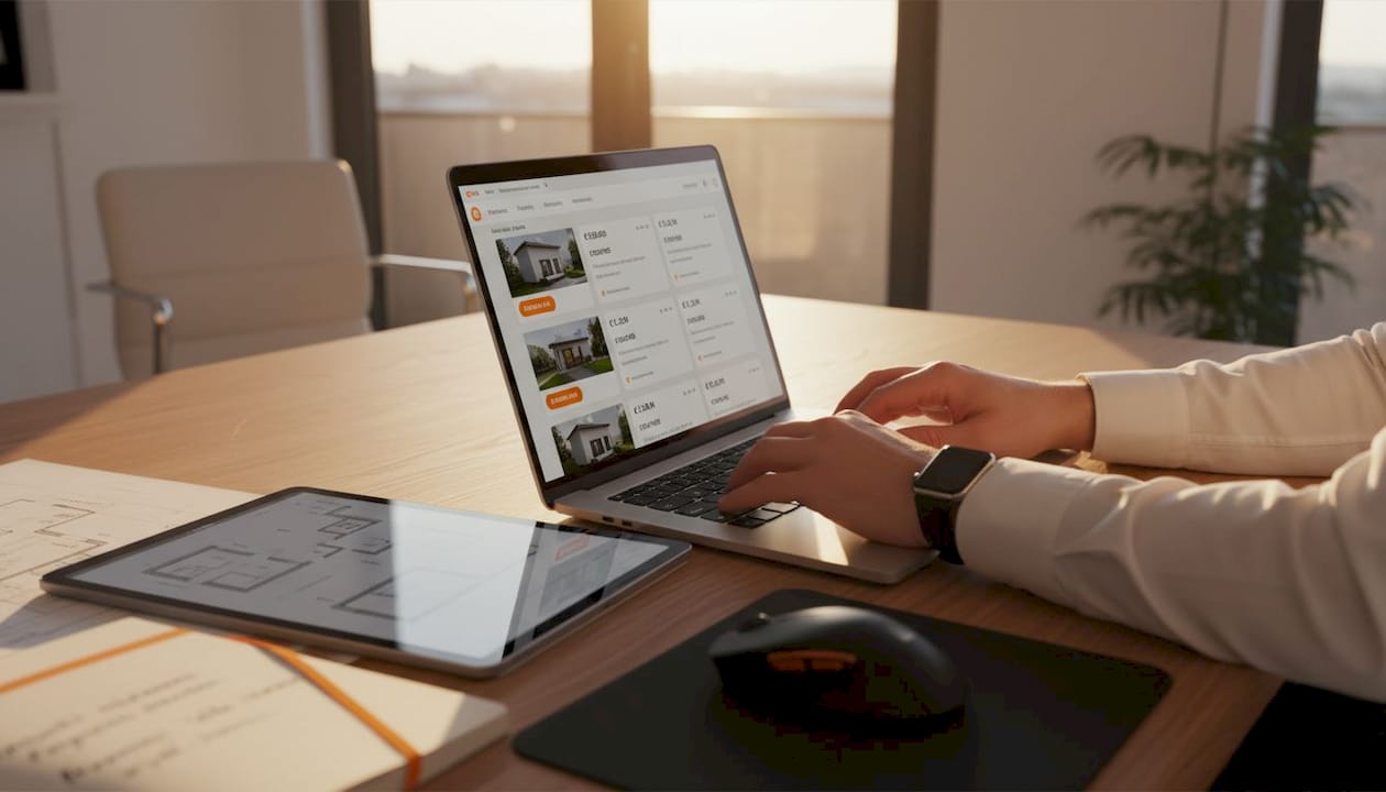 Mani al lavoro su un software gestionale immobiliare