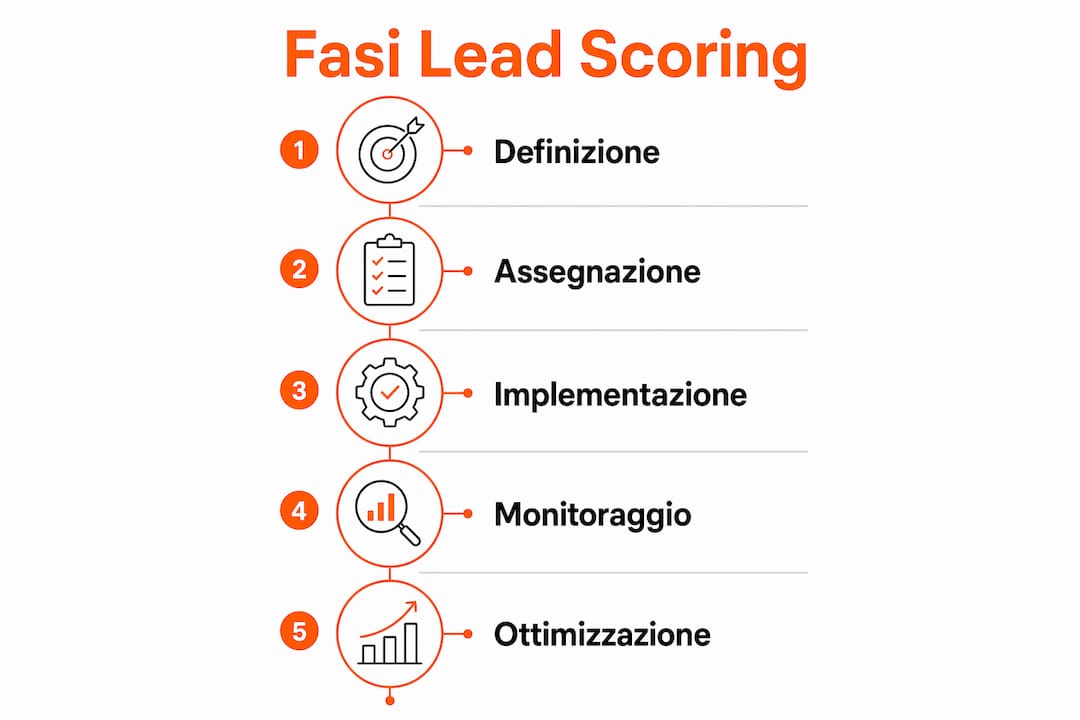 Infografica che illustra le principali tappe del lead scoring