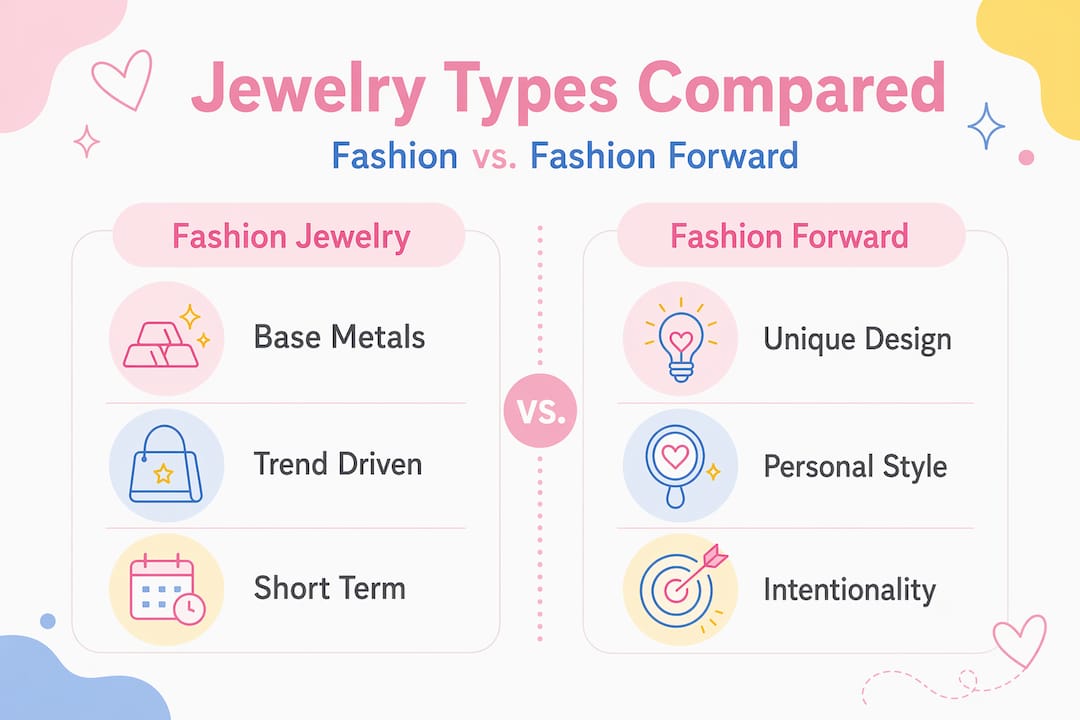 Infographic comparing two jewelry types side-by-side