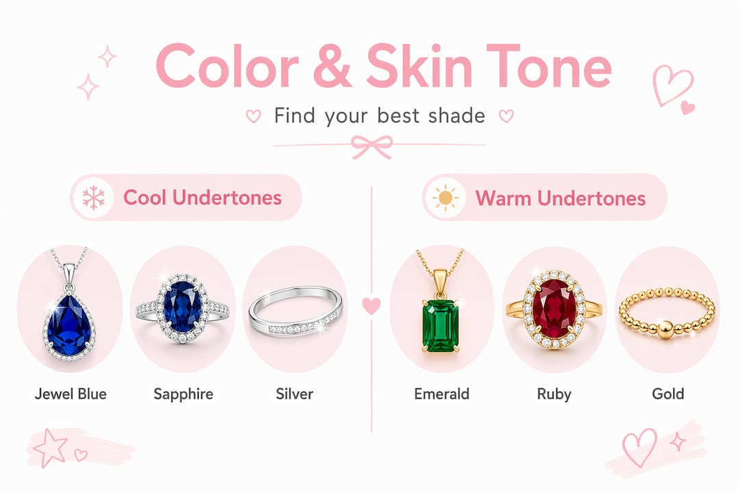 Infographic matching dress color to skin undertone
