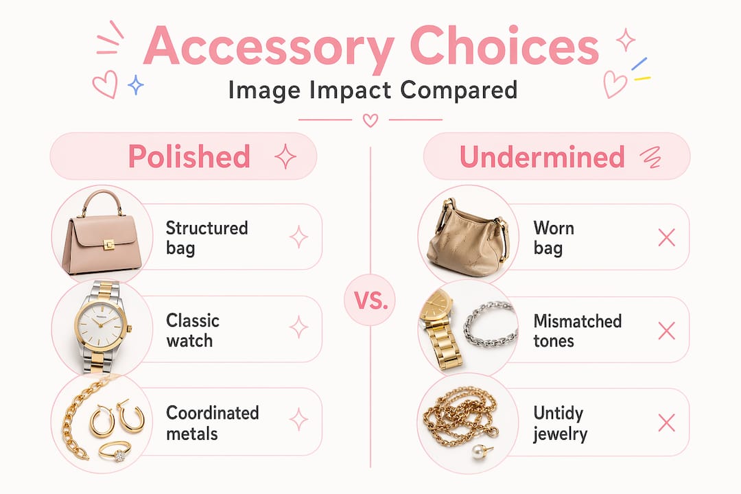 Infographic comparing polished versus undermined accessories