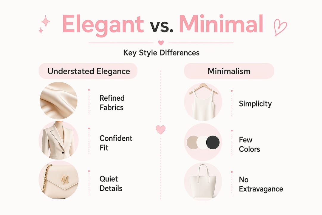 Infographic comparing understated elegance and minimalism