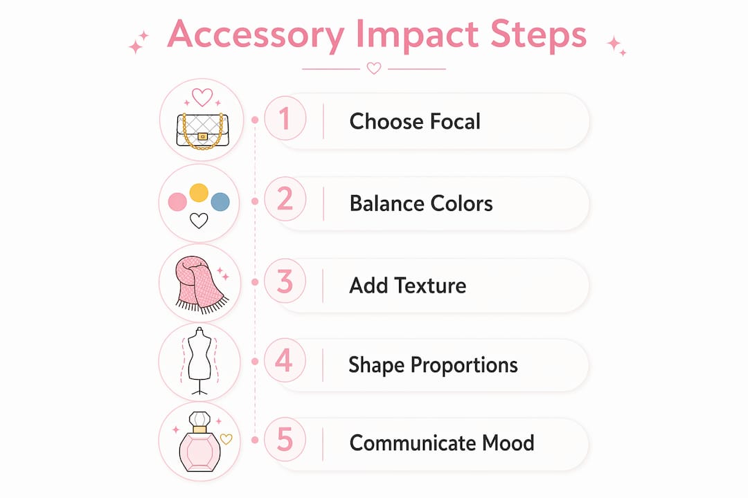Infographic showing 5 key steps of accessory impact