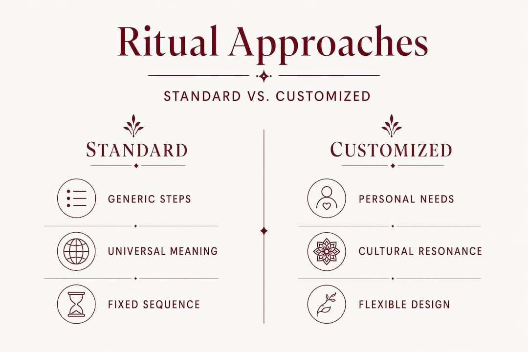 Infographic comparing standard and customized rituals