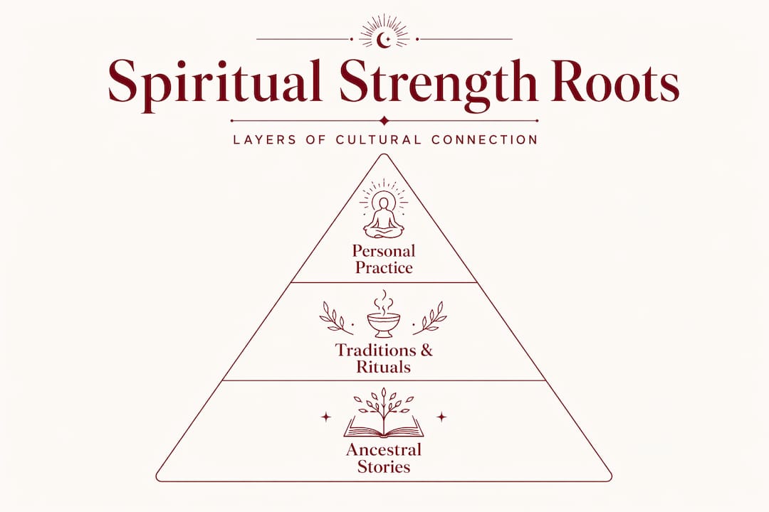 Hierarchy pyramid of cultural roots for spirituality