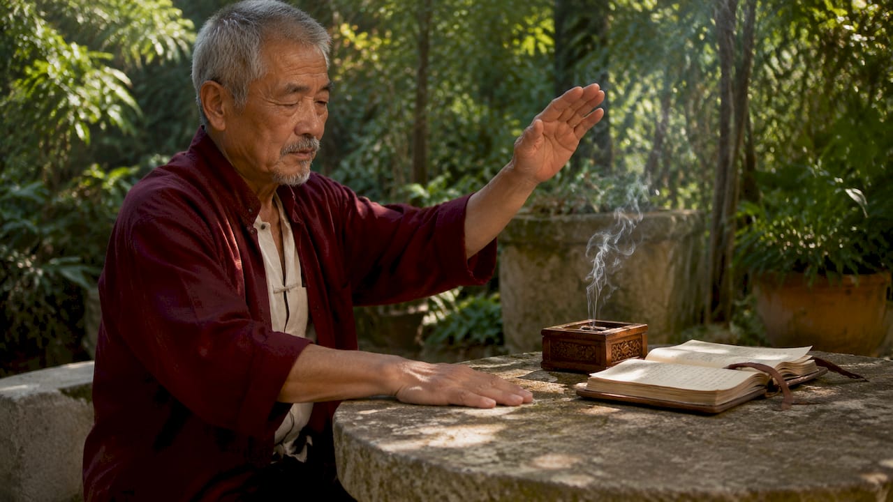 Hands performing distance energy healing